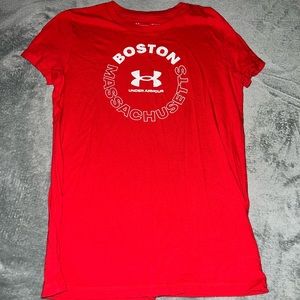 Red Under Armour athletic Boston t-shirt. Size M.